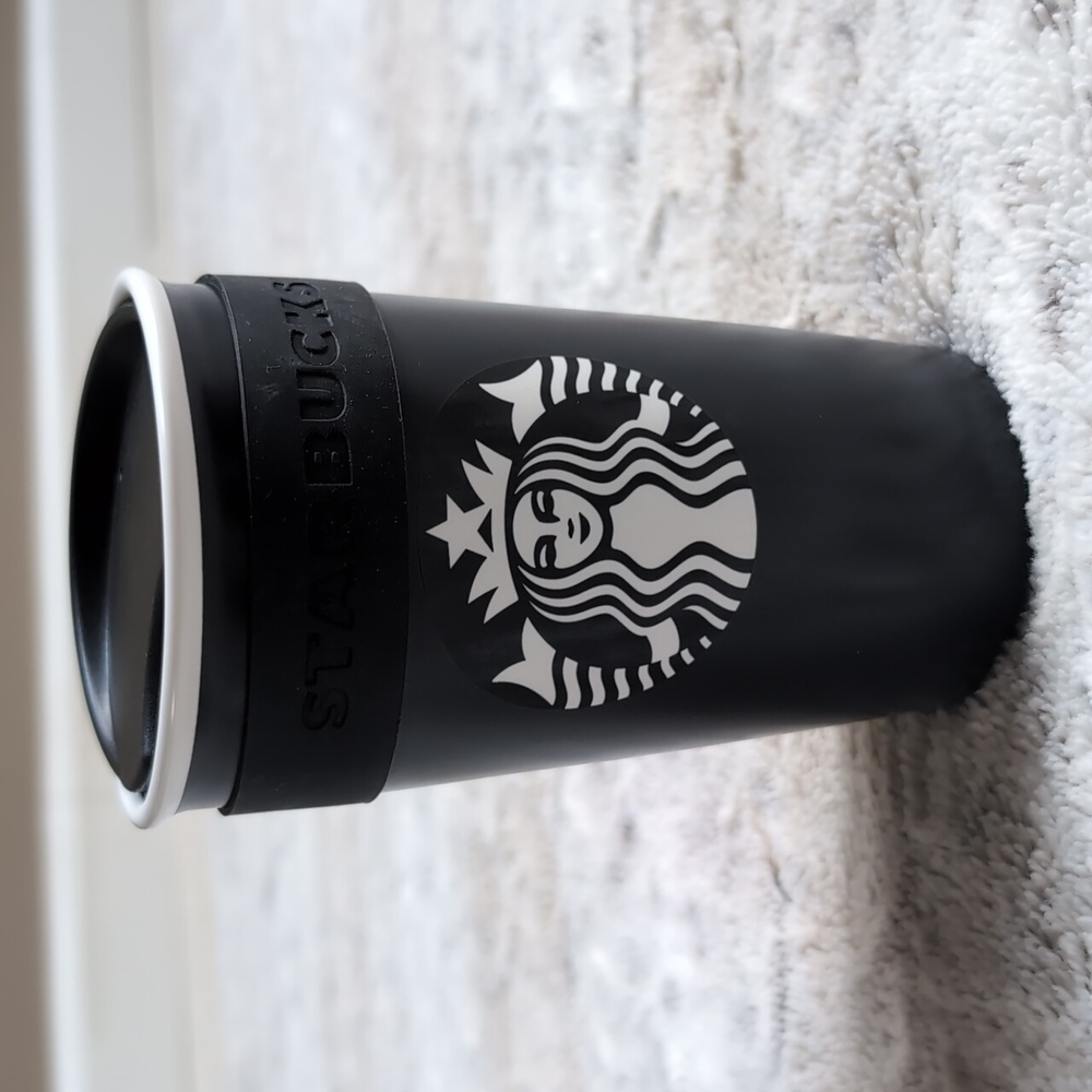 Starbucks 2016 12 oz Black Ceramic Tumbler